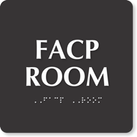 Facp Room ADA TactileTouch™ Sign with Braille