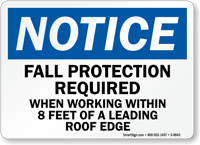 Fall Protection Required Sign