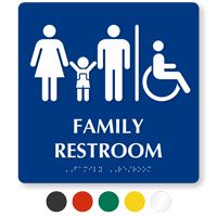 Family Pictogram Braille Restroom Sign