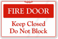 Fire Door Do Not Block Sign