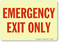 Emergency Exit Only Sign