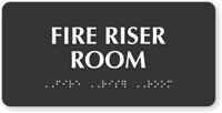 Fire Riser Room Tactile Touch Braille Sign