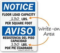 Notice Floor Load Capacity Bilingual Sign