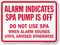 Spa Alarm Sign for Florida