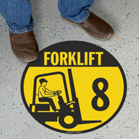 Forklift 8 (with Graphic)  Floor Sign