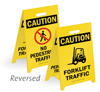 Caution Forklift Traffic No Pedestrian Traffic Floor Sign