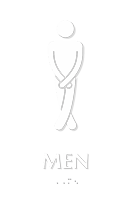 Men with Cross Legs Funny Restroom Braille Sign, SKU: SE-2026