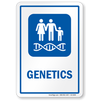 Genetics Hospital Sign with Family Genes Symbol