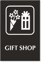 Gift Shop Engraved Sign with Symbol