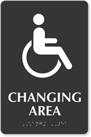 Changing Area Handicap Symbol TactileTouch™ Braille Sign