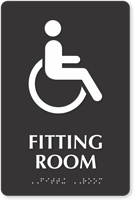 Fitting Room Handicap Symbol TactileTouch™ Braille Sign