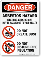 Danger Asbestos Cancer Lung Hazard Sign