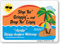 Humorous Skinny Dunkers Welcome Sign