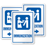 Immunization Hospital Vaccinations Sign with Injection Symbol