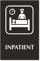 Inpatient Engraved Hospital Sign with Nurse Symbol