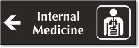 Internal Medicine Engraved Sign with Left Arrow Symbol