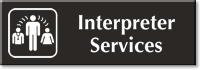 Interpretive Services Engraved Sign with Linguist Symbol