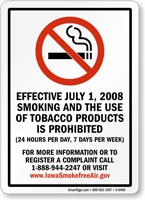 To Register Complaint Call 1-888-944-2247/Visit Www.Iowasmokefreeair.Gov Sign