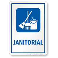 Janitorial Sign with Symbol