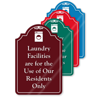 Laundry Facilities For Residents Only ShowCase Sign