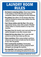 Laundry Room Rules Sign, SKU: S2-1275