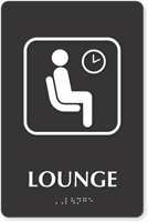 Lounge Symbol TactileTouch™ Sign with Braille