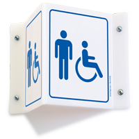 Male & Accessible Pictograms Restroom Projecting Sign