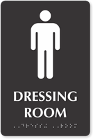 Dressing Room TactileTouch Braille Sign with Male Symbol