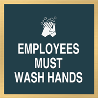 Employees Must Wash Hands Sign With Graphic