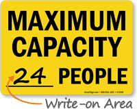 Maximum Capacity People Sign