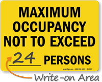 Maximum Occupancy Persons Sign