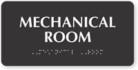 Mechanical Room Tactile Touch Braille Sign