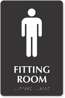 Men Fitting Room TactileTouch™ Sign with Braille