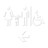 Men Women Child And Handicap Engraved Restroom Sign, SKU: SE-7469