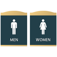 Men and Women Restroom Signs With Braille