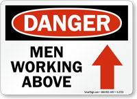 Danger Men Working Above Sign