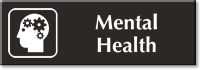 Engraved Mental Health Sign with Head Gears Symbol