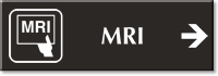 MRI Engraved Sign, Magnetic Resonance Imaging Right Symbol