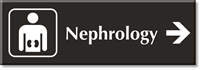 Nephrology Engraved Sign, Kidney, Right Arrow Symbol