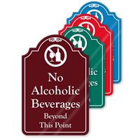 No Alcoholic Beverages ShowCase Sign