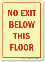 No Exit Below This Floor Sign