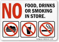 No Food Drinks Or Smoking In