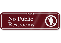 No Public Restrooms Wall Sign With Graphic, SKU: SE-2637