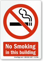 No Smoking in this Building Graphic Sign