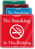 No Smoking In This Building ShowCase Wall Sign, SKU: SE-5991