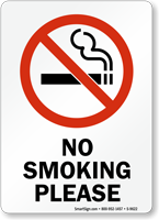 No Smoking Please (symbol) Sign