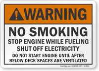 No Smoking Stop Engine While Fueling