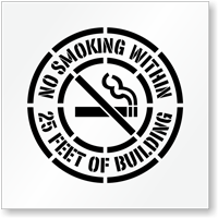 No Smoking Within Building Area Floor Stencil