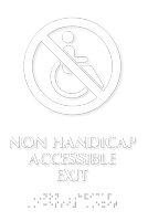 Non Handicap Accessible Exit Braille Sign - Tactile Touch, SKU: SE-5195