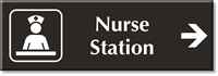 Nurse Station Engraved Sign with Right Arrow Symbol